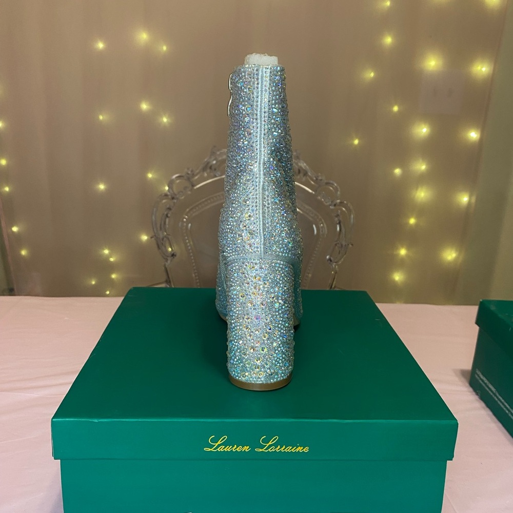 Lauren Lorraine Glittering Silver Heeled Boots